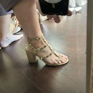 Barley worn LuLu Nude Studded Sandals
